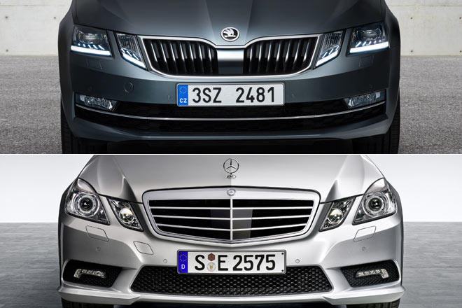 Nochmal zurck zur neuen Front, die an die Mercedes E-Klasse (W212, S212, 2009-2012) erinnert – und die Daimler kein Glck brachte