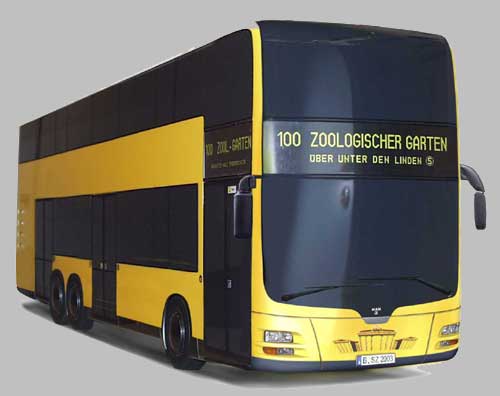 Erste Zeichnung der neuen BVG-Busse im Jahr 2002