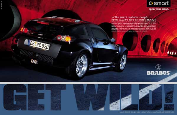 »Get Wild« lautet das Motto der neuen Smart Roadster-Werbekampagne