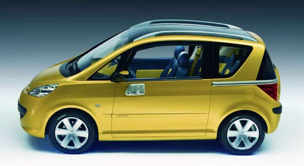 Sieht ein bisschen aus wie der Opel Trixx, ist aber eine Peugeot-Studie von 2002: Ssame