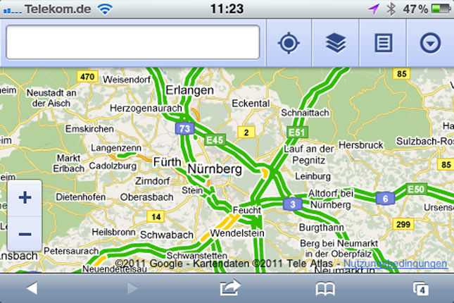 Fotostrecke: Google Maps mit Verkehrsdichte-Info in Echtzeit (Bild 4