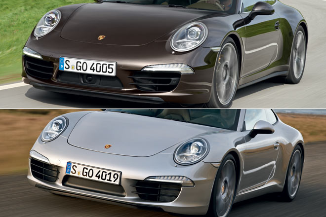 Die minimalen Unterschiede an den vorderen Lufteinlssen zwischen Allrad- (oben) und Zweiradantrieb sind ein Fall fr Porsche-Kenner