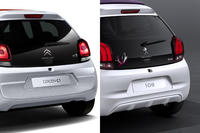 Der neue C1 und sein Schwestermodell Peugeot 108 im Vergleich: Die Differenzierung fllt wesentlich strker aus als bisher