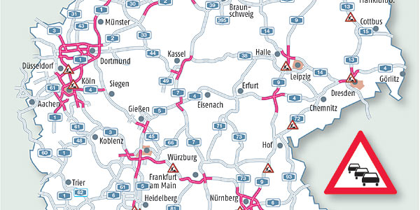 ADAC-Stauprognose fr das Nach-Pfingst-Wochenende 2017