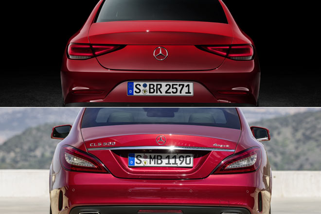 Neuer und alter CLS im Vergleich: Der alte ist viel besser fotografiert, der neue besser gezeichnet