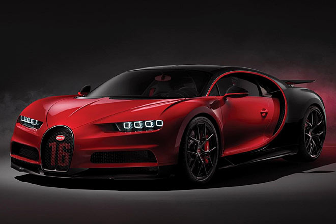 Bugatti zeigt in Genf die neue »Sport«-Version des Supersportwagens Chiron. Das Messe-Exponat ist auerdem mit einem neuem Farbpaket versehen, das unter anderem die Zylinderzahl im Khlergrill enthlt