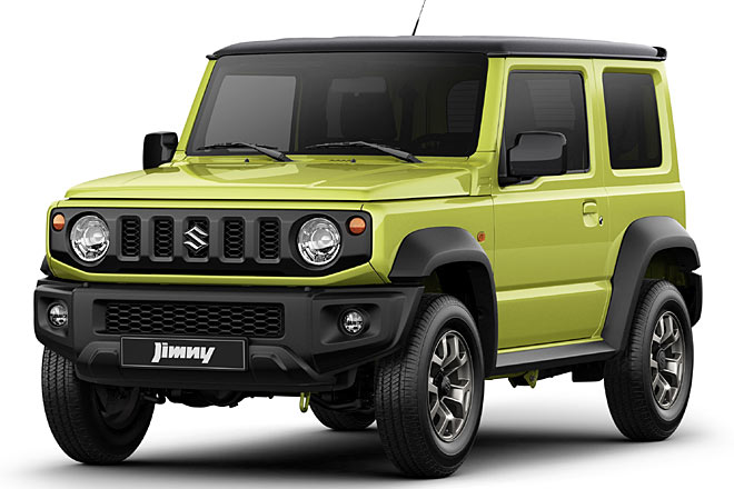 Man mag Elemente von Jeep oder der Mercedes G-Klasse entdecken, dennoch oder gerade deswegen wirkt der Jimny gelungen