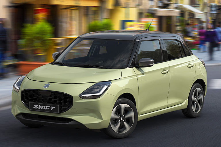 Suzuki beherrscht Fotomontagen besser als der Autor dieser Zeilen, aber auch wesentlich schlechter als andere Autobauer. Blau, rot, silber, gelb-grn: Auf eine Launchfarbe verzichtet das Marketing