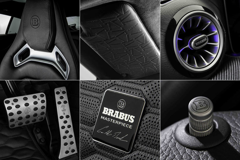 Von Sitzen �ber Sonnenblenden, Luftduschen und Pedalerie bis hin zu den T�rpins, von denen Mercedes nicht lassen kann: Brabus hat nahezu jedes Bauteil getauscht oder verfeinert, garniert mit vielen Plaketten