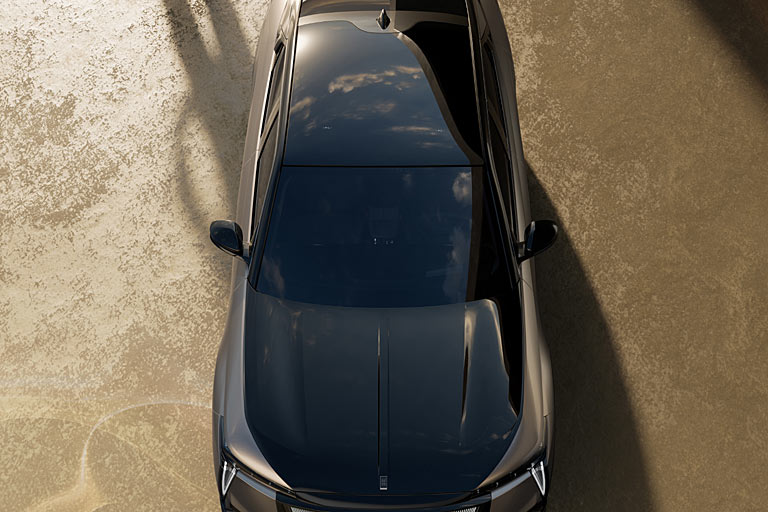 Ein Glasdach ist erhltlich, doch es lsst sich weder ffnen noch in seiner Transparenz schalten