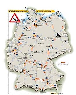 ADAC-Verkehrsprognose fr das Wochenende 07.-09.07.2000