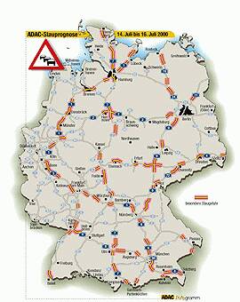 ADAC-Verkehrsprognose fr das Wochenende 14.-16.07.2000