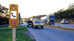 Autobahn-Notrufsäule: Mehr und mehr "Konkurrenz" durch Handys; Bild: ADAC