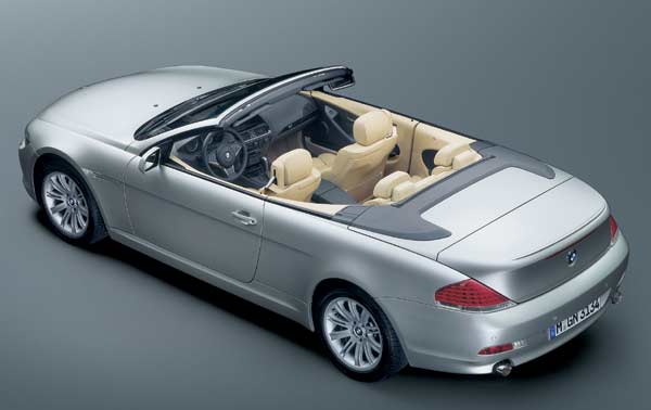 Der offene BMW aus der Vogelperspektive