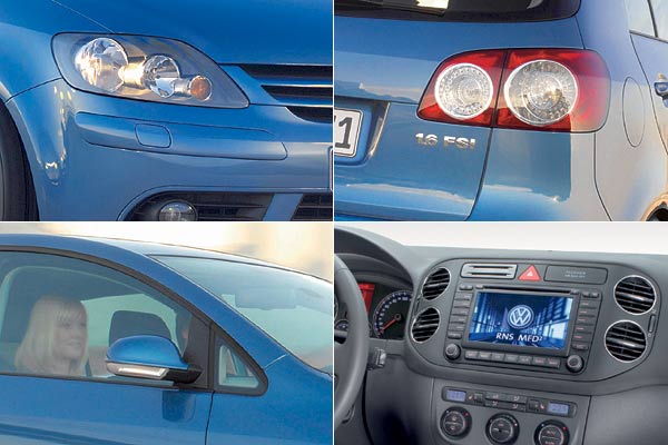 Details: Neu modellierte Scheinwerfer mit jetzt wieder innen angeordnetem Blinker und Heckleuchten mit LED-Technik. Die Dreiecksfenster sind höhenbedingt; die Türrahmen dürfen VW-typisch wieder die A-Säule verdecken. Komplett neu gestaltete Mittelkonsole