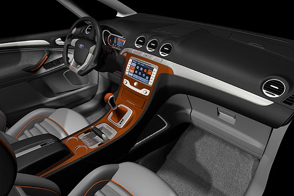 Blick ins Interieur, das in der Studie weitgehend orangefarben gehalten ist