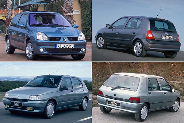 Clio-Historie: Die zweite Generation (oben) läuft jetzt aus; der erste Clio kam 1990 auf den Markt