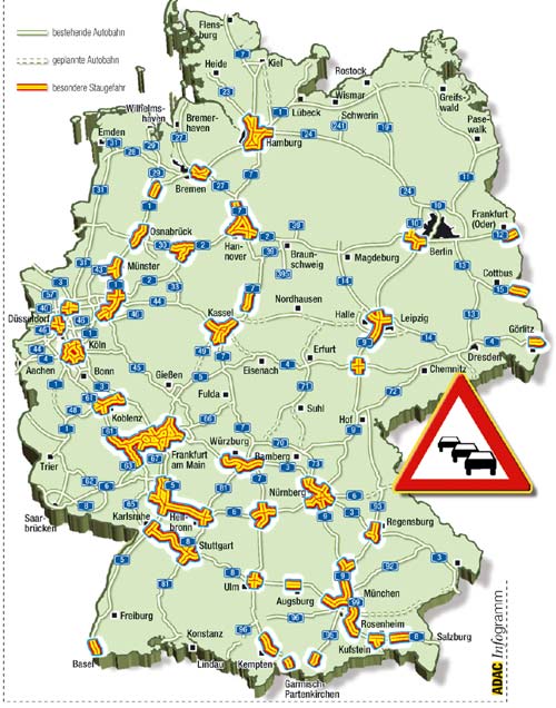 Die Karte zeigt die prognostizierten Staubereiche am Wochenende 02.-04.09.2005