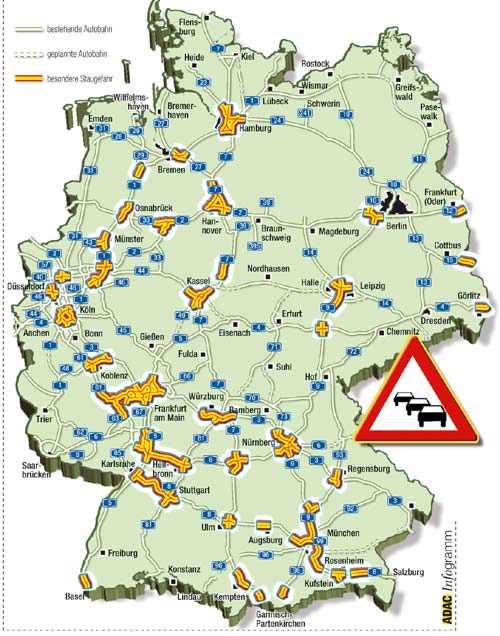 Die Karte zeigt die prognostizierten Staubereiche am Wochenende 02.-04.09.2005