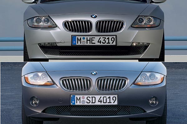 Zum Vergleich: BMW Z4 von 2006 (oben) und die Erstversion von 2002