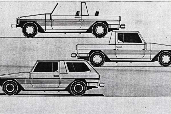 Eine der ersten Design-Skizzen zum G-Modell aus den 1970er-Jahren