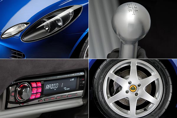 Details: Schweinwerfer- und Blinker-Einheit, Fnfgang-Schaltknauf und Alpine-Radio im Standardformat. Die Rder sind 16 Zoll gro und tragen nur 175er-Pneus