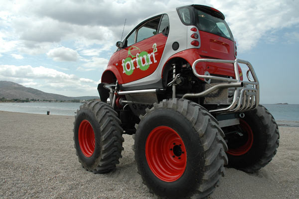Imposante Erscheinung: 26-Zoll-Reifen bedeuten Räder mit 1,40 Metern Durchmesser