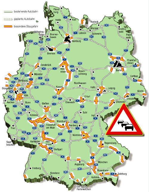 Die Karte zeigt die prognostizierten Staubereiche am Wochenende 30.03.-01.04.2007