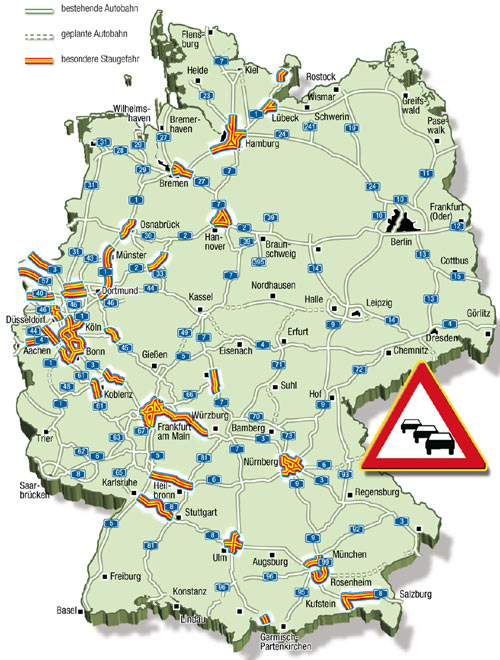 Die Karte zeigt die prognostizierten Staubereiche am Wochenende 06.-08.07.2007