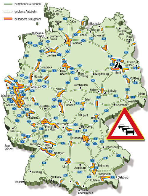 Die Karte zeigt die prognostizierten Staubereiche am Wochenende 20.-22.07.2007