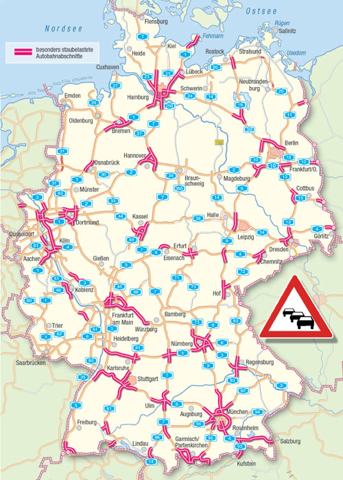 Die Karte zeigt die prognostizierten Staubereiche am Wochenende 17.-19.08.2007