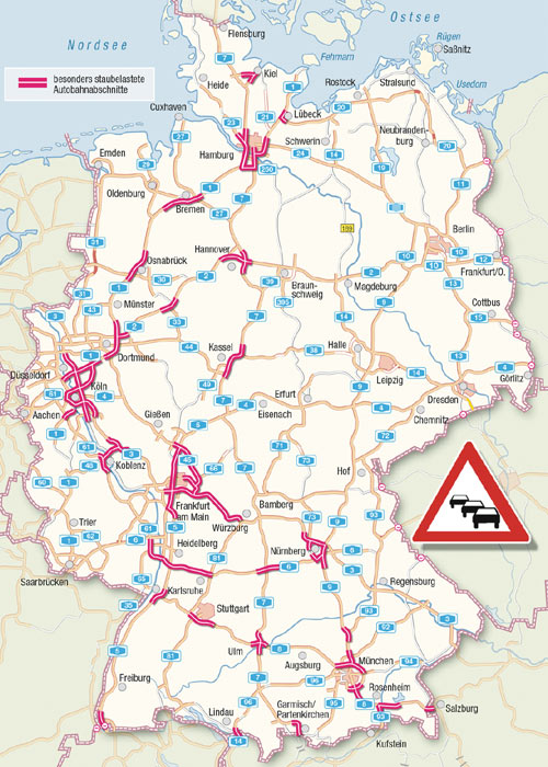 Die Karte zeigt die prognostizierten Staubereiche am Wochenende 27.-29.06.2008