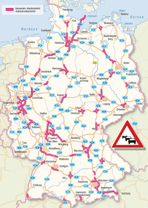 Die Karte zeigt die prognostizierten Staubereiche am Wochenende 18.-20.07.2008