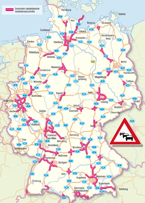 Die Karte zeigt die prognostizierten Staubereiche am Wochenende 25.-27.07.2008