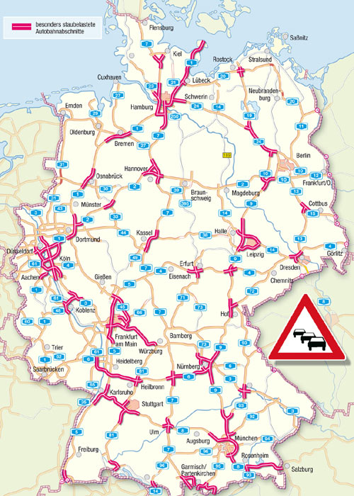 Die Karte zeigt die prognostizierten Staubereiche am Wochenende 01.-03.08.2008