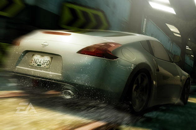 Der 370Z ist eines der Rennautos im neuen Computerspiel »Need For Speed«. Der Screenshot zeigt die Heckansicht, die nun ohne Spoiler auskommt. Neu ist auch die zentrale Nebelschussleuchte