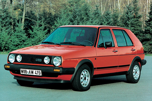 Der erste GTD kam 1982 im Golf I auf den Markt. Mit gleichem Motor (70 PS) gab es das Konzept auch im Golf II, hier ein frhes Modell von 1984