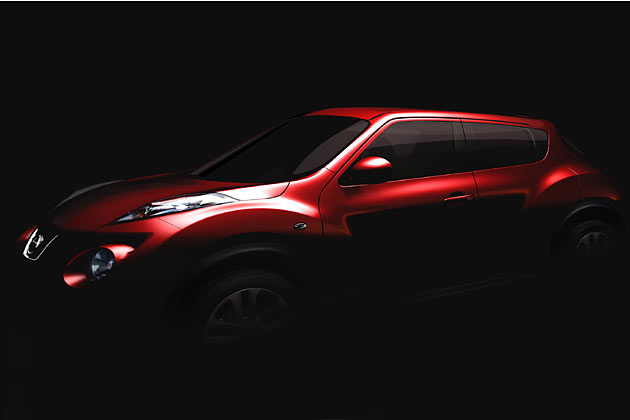 Crossover-Kleinwagen: Mit dem neuen Juke will Nissan den Erfolg des Qashqai eine Klasse tiefer wiederholen. Kennzeichen sind die fast liegenden Scheinwerfer, die groen Radlufe und der versteckte hintere Trgriff