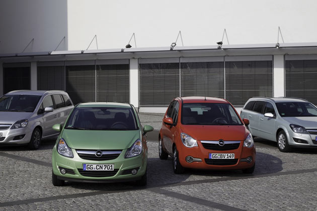 Opel bietet derzeit Corsa und Agila sowie Zafira und den auslaufenden Astra Caravan als LPG-Modelle an. Der Zafira ist auerdem in einer Erdgas-Variante zu haben