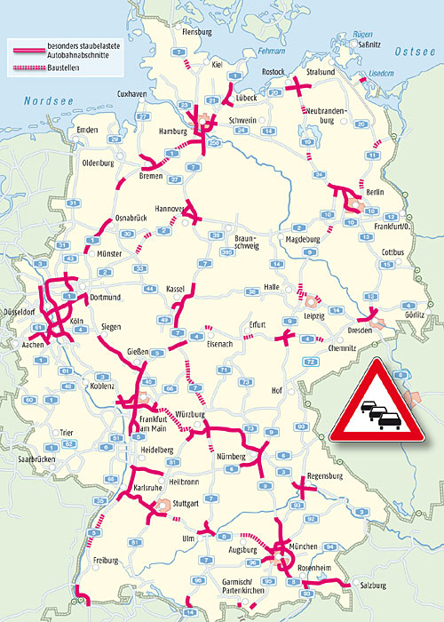 Die Karte zeigt die prognostizierten Staubereiche am Wochenende 25.-27.06.2010