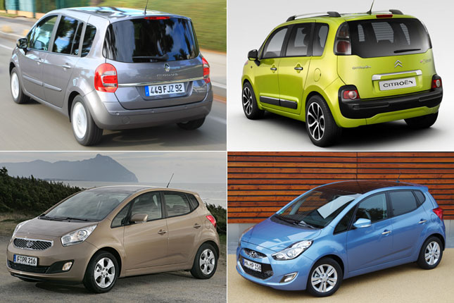... die franzsischen Beitrge Renault (Grand) Modus und Citron C3 Picasso sowie das Korea-Doppel Kia Venga und Hyundai ix20