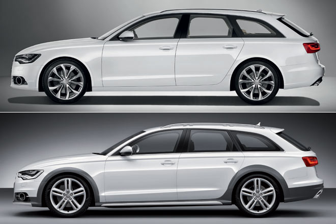 Der Allroad (unten) wirkt weniger elegant als das regulre Modell, aber bulliger