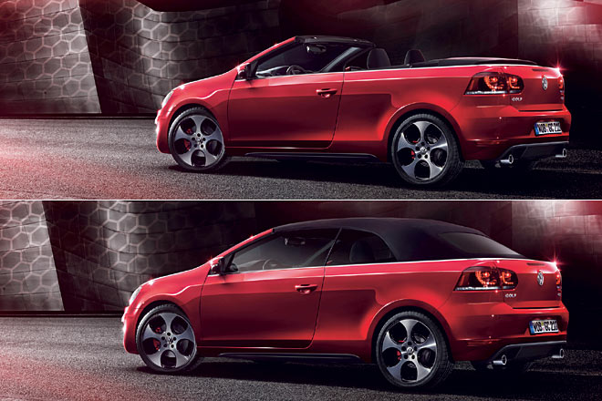 Das Stoffverdeck stammt vom »normalen« Cabrio, es ffnet elektrohydraulisch bettigt in 9,5 und schliet in elf Sekunden