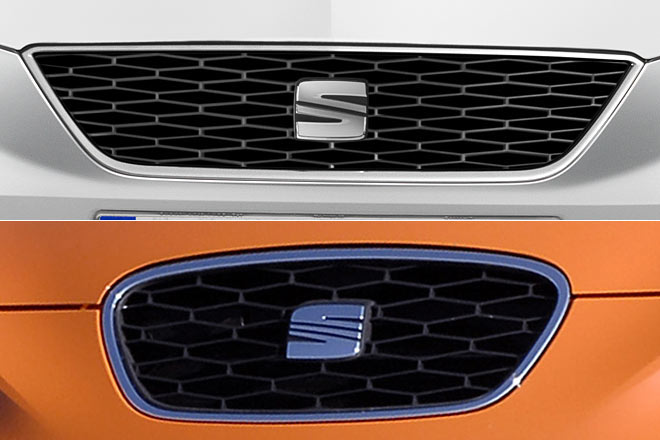 Der neue Leon wird das Logo als erster tragen. Unten der alte Leon mit dem bisherigen Logo