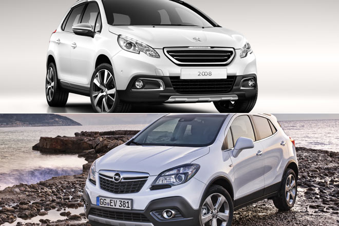 Wichtigster Konkurrent wird anfangs der Opel Mokka (unten) sein, doch schon bald folgen die Mini-SUVs von u.a. Fiat (500X) und Renault (Captur)
