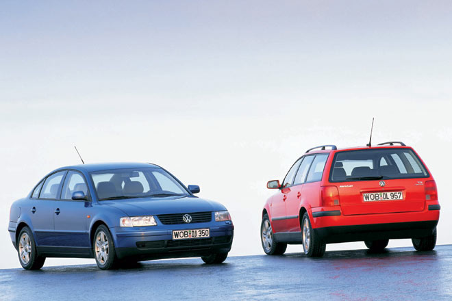 Mit dem Passat B5 (1996-2000) kehrte VW noch einmal zum Lngsmotor zurck, der Antriebsstrang war identisch mit jenen bei Audi A4 und A6. Vier Millionen Stck wurden verkauft