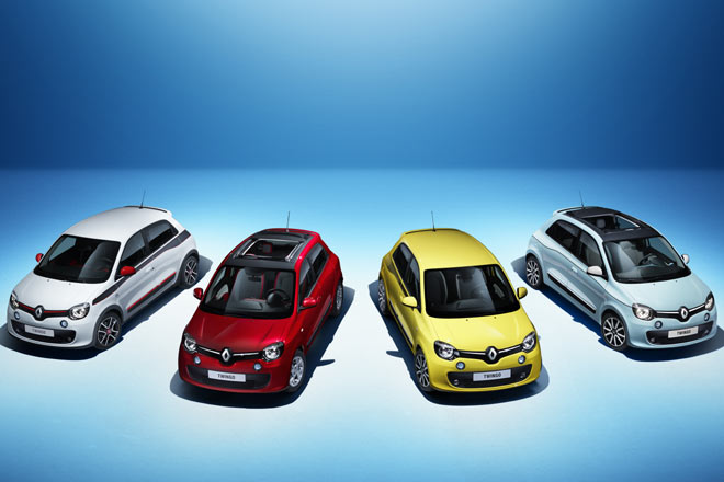 Diese vier Farben stehen zur Markteinfhrung im September bereit. Auch das optionale Faltschiebedach hat Renault nicht vergessen
