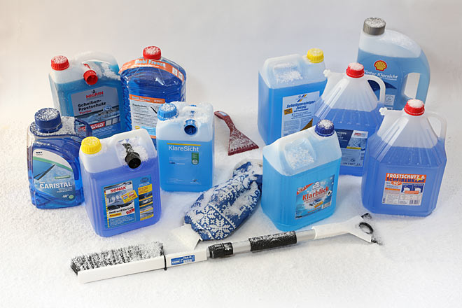 Zehn unterschiedliche, wintertaugliche Reinigungsmittel f�r die Scheibenwaschanlage haben GT� und ACE getestet, darunter jeweils f�nf Konzentrate und Fertigmischungen