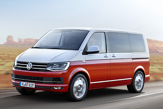 Gestatten, VW T6 MUltivan. Was der Autobauer als sechste Generation bezeichnet, ist tatschlich nur eine groe Modellpflege der fnften. Die Zweifarb-Lackierung ist zunchst dem Sondermodell »SIX« vorbehalten