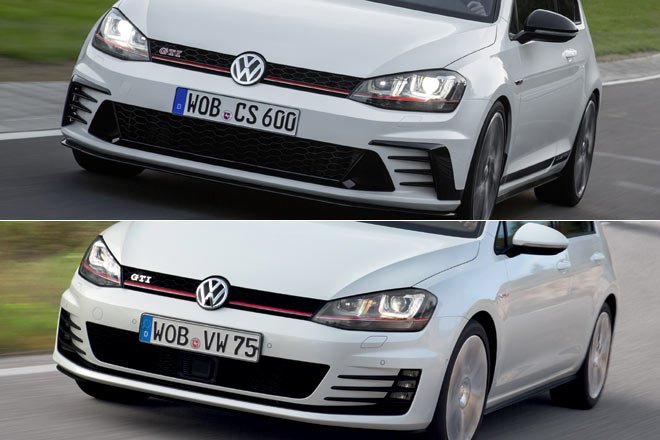 GTI Clubsport (oben) und GTI im Vergleich: Der Look ist Geschmackssache